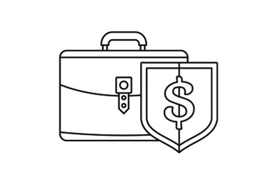 Money leather case icon, outline style