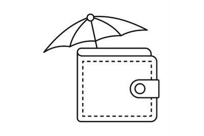 Safe wallet icon, outline style