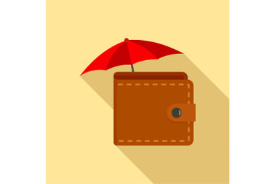 Safe wallet icon, flat style