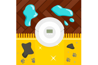 Robot vacuum cleaner concept background, flat style