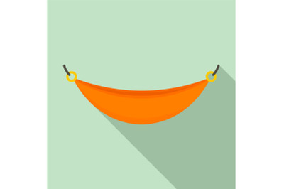 Beach hammock icon, flat style