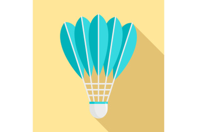 Shuttlecock icon, flat style