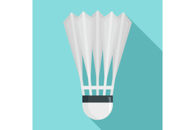 Badminton shuttlecock icon, flat style