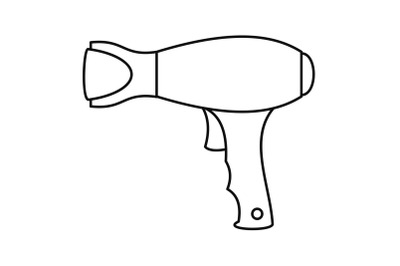 Woman hair dryer icon, outline style