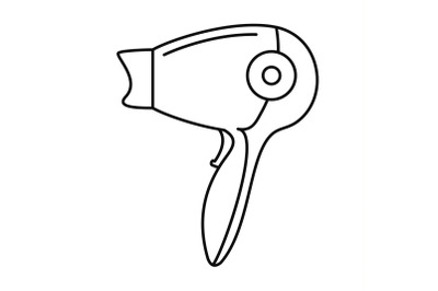 Hot hair dryer icon, outline style