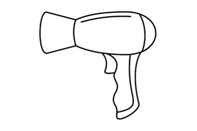 Modern hair dryer icon, outline style