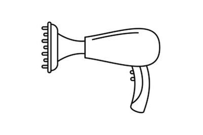 Warm hair dryer icon, outline style