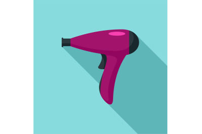 Hair dryer icon, flat style