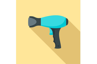 Woman hair dryer icon, flat style