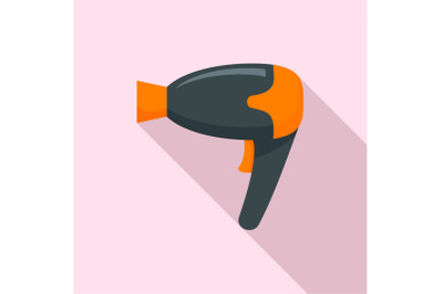 Home hair dryer icon, flat style