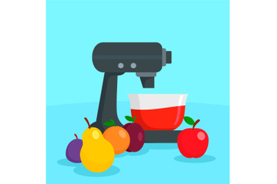Fruit modern mixer concept background, flat style