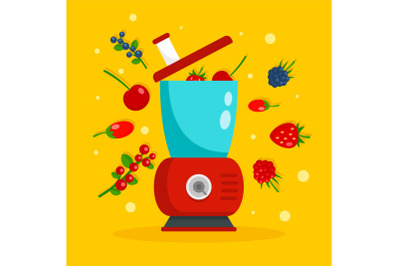 Smoothie blender concept background, flat style