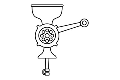 Hand meat grinder icon, outline style