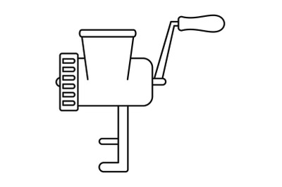 Retro meat grinder icon, outline style