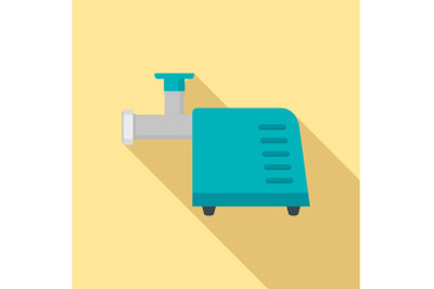 Electric meat grinder icon, flat style