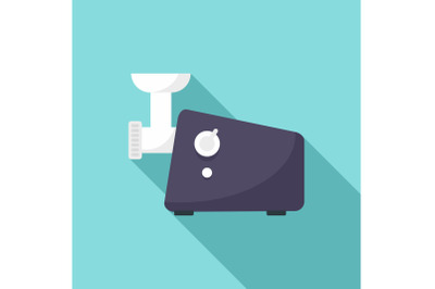 Meat grinder machine icon, flat style