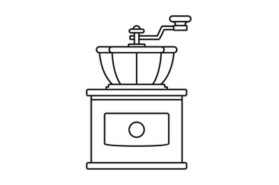Hand coffee grinder icon, outline style