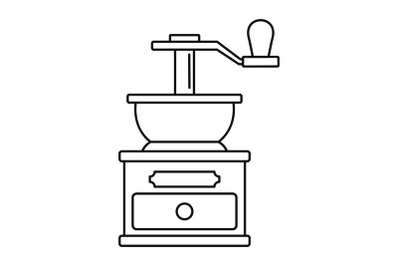 Coffee grinder icon, outline style
