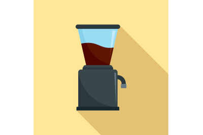 Modern coffee grinder icon, flat style