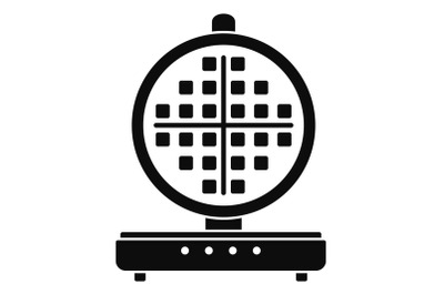 Round waffle machine icon, simple style
