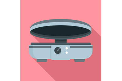 Modern waffle maker icon, flat style