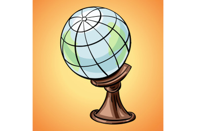 Earth globe icon, cartoon style