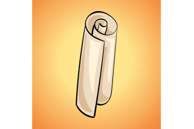 Rolled papyrus icon, cartoon style