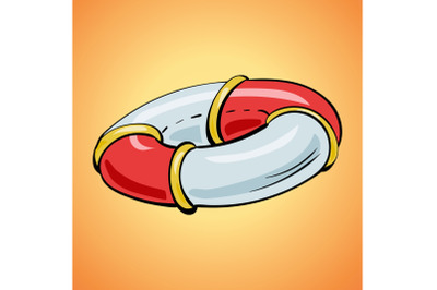 Life buoy icon, cartoon style