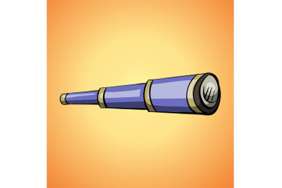 Sea spyglass icon, cartoon style