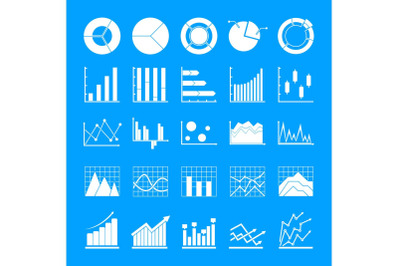 Chart diagram icon set, simple style