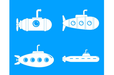 Periscope telescope icons set, simple style