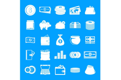 Money icons set, simple style