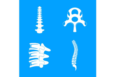 Spine orthopedic vertebra icons set, simple style