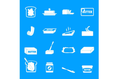 Butter curl block icons set, simple style