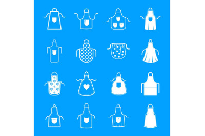 Apron cooking chef icons set, simple style