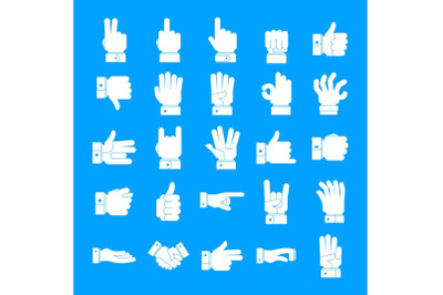 Gesture icons set, simple style