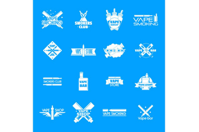 Electronic cigarette mod logo set, simple style