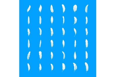 Ink feather icon set, simple style