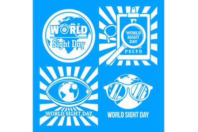 International sight day banner set, simple style