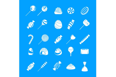 Sweet candy icon set, simple style