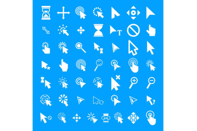 Mouse cursor icons set, simple style