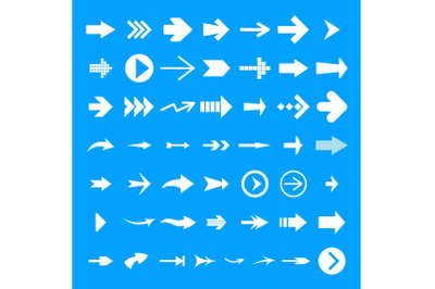 Different arrow icon set, simple style