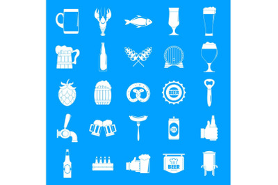 Beer icons set, simple style