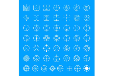 Aim target icons set, simple style