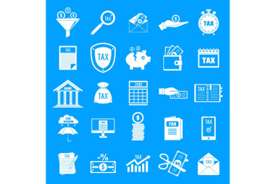 Taxes icons set, simple style