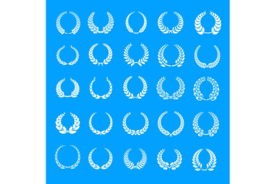 Laurel wreath icons set, simple style