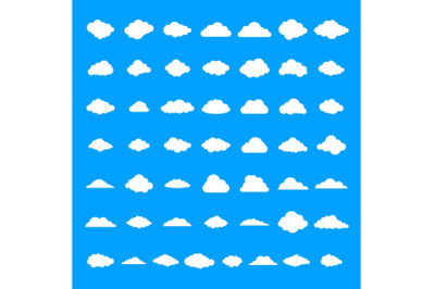 Cloud icons set, simple style