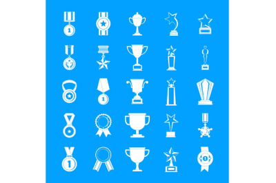 Medal award icon set, simple style