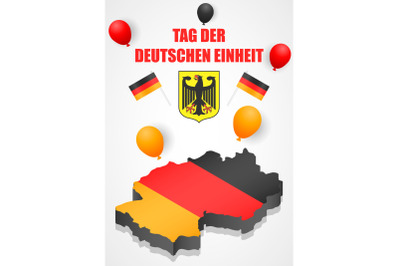 Deutschen einheit concept background, isometric style