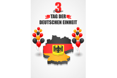 Tag der deutschen einheit concept background, isometric style
